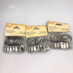 Graber window hardware metal clip rings / 1" Inner Diameter / 3 Packs